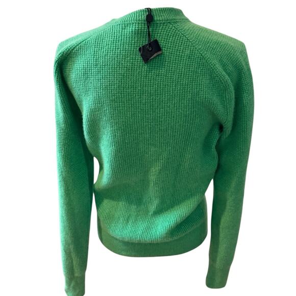 Rag & Bone Waffle Knit Cashmere Crewneck Sweater Grass Green S - Picture 4 of 8